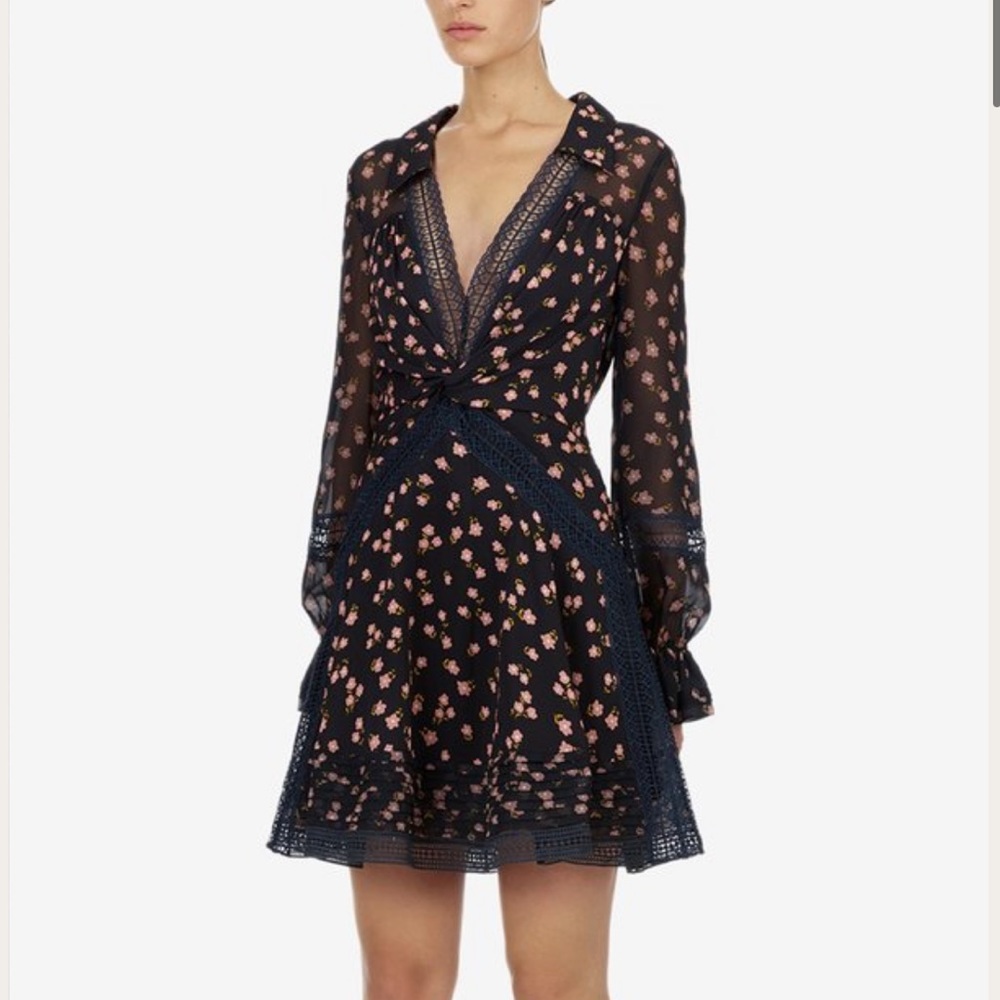 Self-portrait Ditsy twist front floral dress (6)